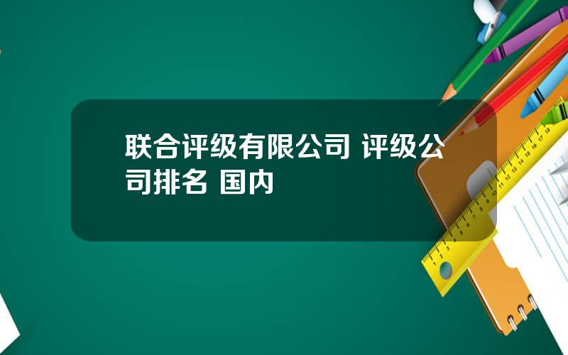 联合评级有限公司 评级公司排名 国内